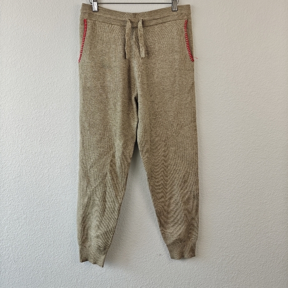 Monrow NWT SuperSoft Sweater Knit Cuffed Joggers In Oatmeal Size Small - Picture 1 of 14